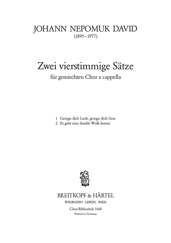 Zwei vierstimmige Sätze